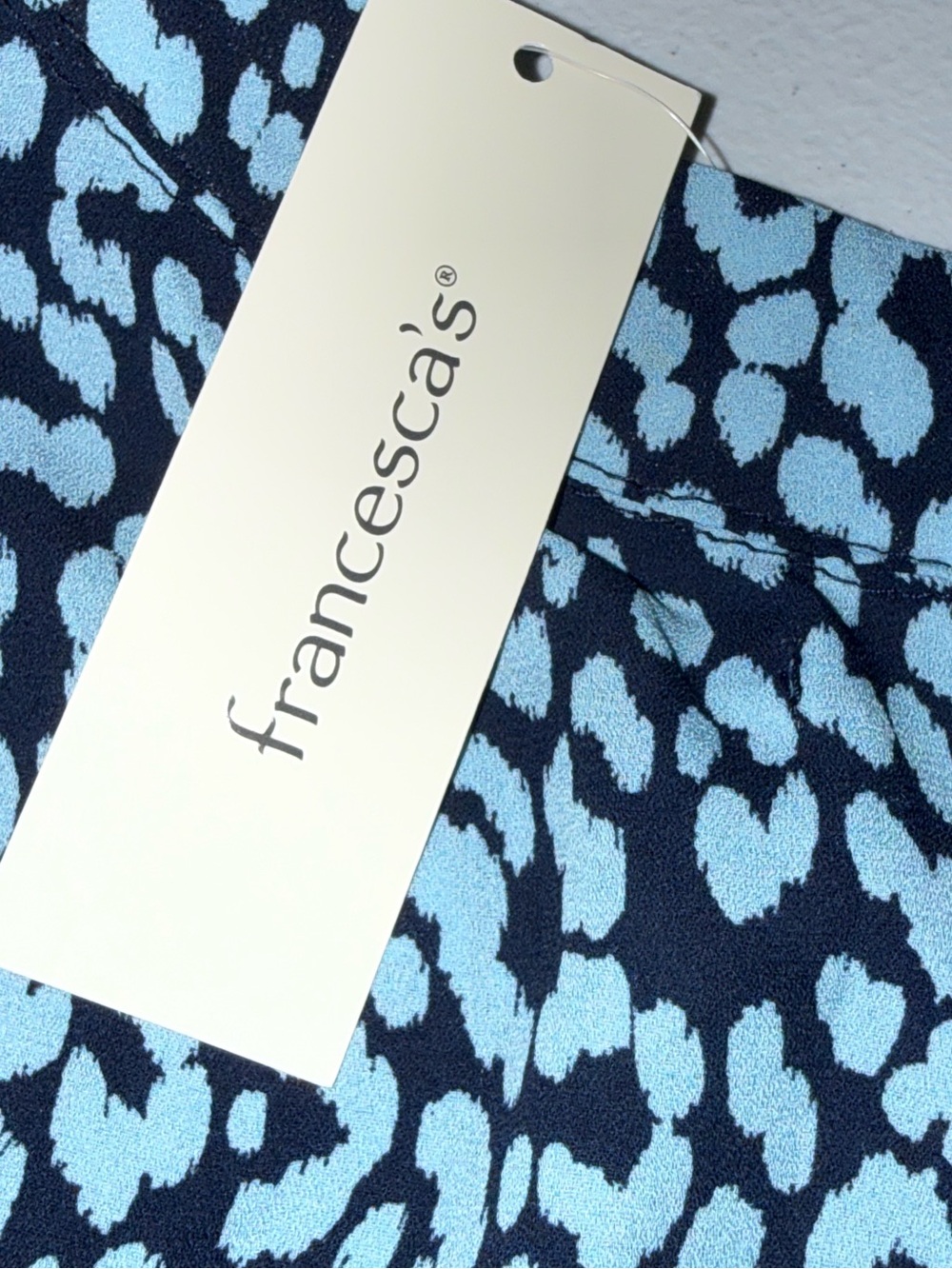 Francesca’s NWT Blue Black Leopard Print Mini Dress XXS Long Sleeve - Picture 8 of 13